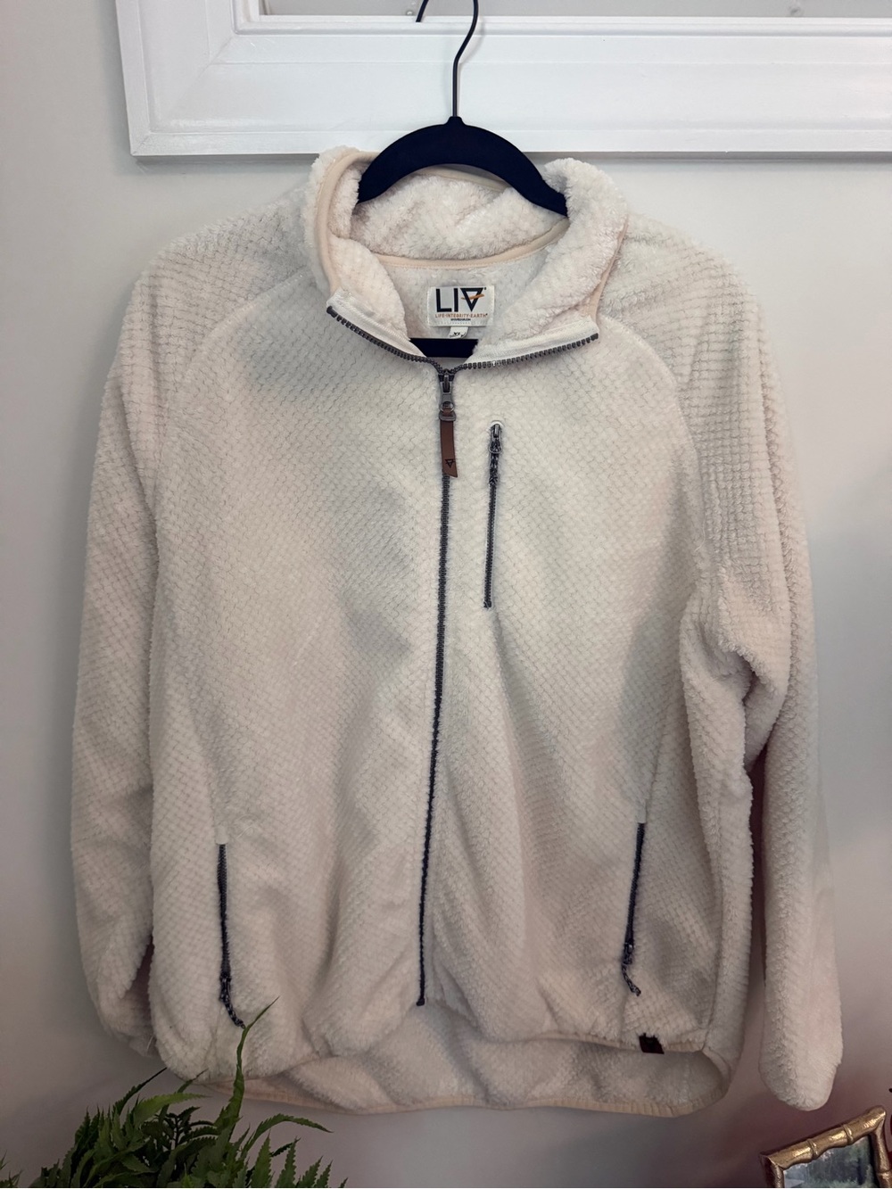 Womens Cream Full-Zip Jacket Life Integrity Earth